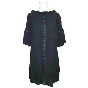 Mossimo women's black eyelet dress lined size XS